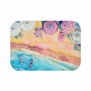 Colorful Day at the Beach Bath Mat