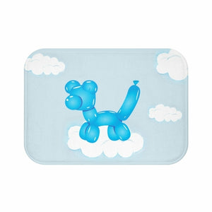 Balloon Dog on Clouds Bath Mat