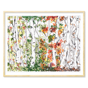 Birch Forest, Four Seasons Art Print