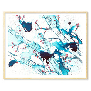 Cherry Blossoms in Blue Art Print