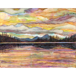 Lake Sunset Art Print