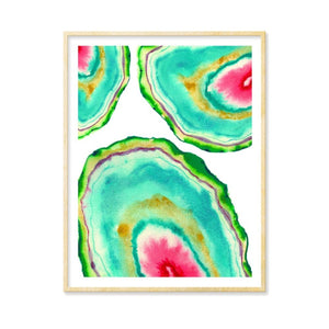 Watermelon Geode Slices Art Print
