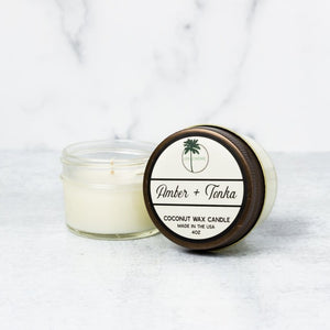 Amber + Tonka Scent Organic Coconut Wax Candle