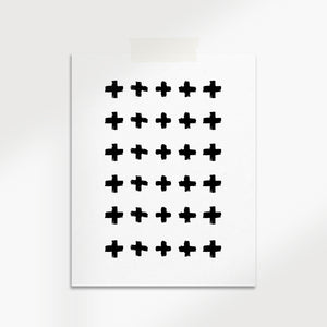 Cross Pattern Geometric Abstract Art Print