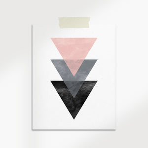 Scandinavian Geometric Triangles Art Print