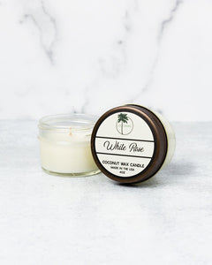 White Rose Scent Organic Coconut Wax Candle